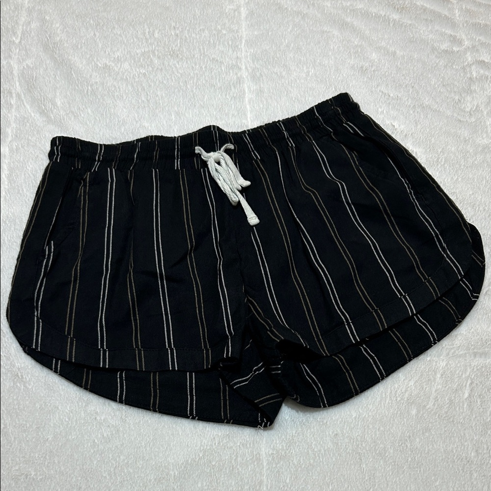 Billabong Black and White Striped Athletic Shorts
